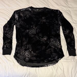 Men's Black Floral Long Sleeve Shirt